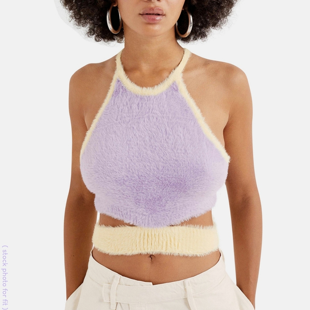 For Love and Lemons Maureen fuzzy crop top